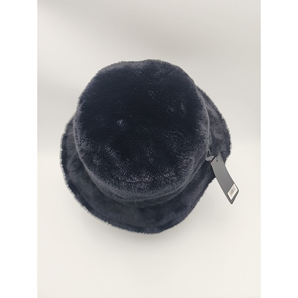 NWT Ed Hardy Black Y2K‎ Style Faux Fur Embroidered Bucket Hat - Picture 11 of 13